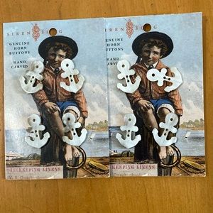 NWT Set/8 Siren Song Horn Buttons - Anchors